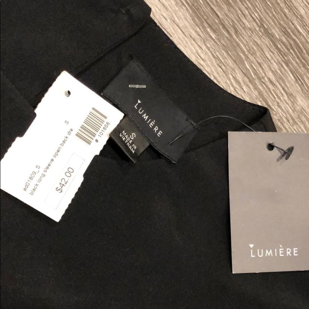 NWT Lumiere Black Cutout Back Dress - Picture 2 of 6